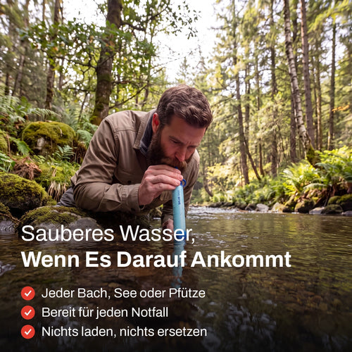 Direkt aus dem Bach trinken mit dem AQUA-X1 Filterstrohhalm