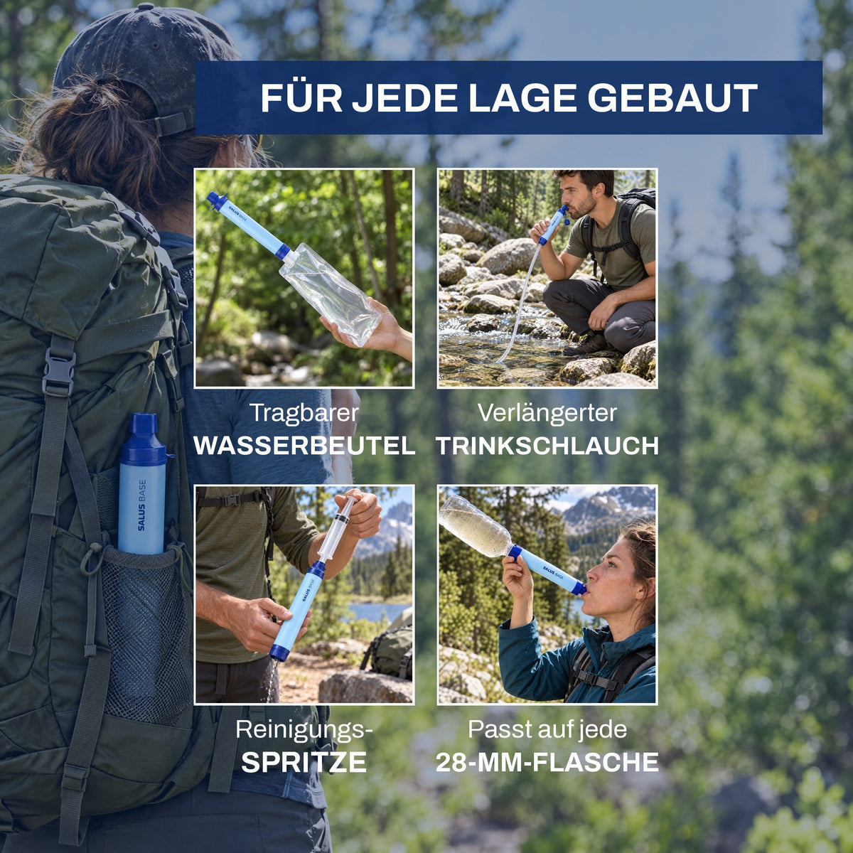AQUA-X1 Notfall-Filterstrohhalm (1.500 L)